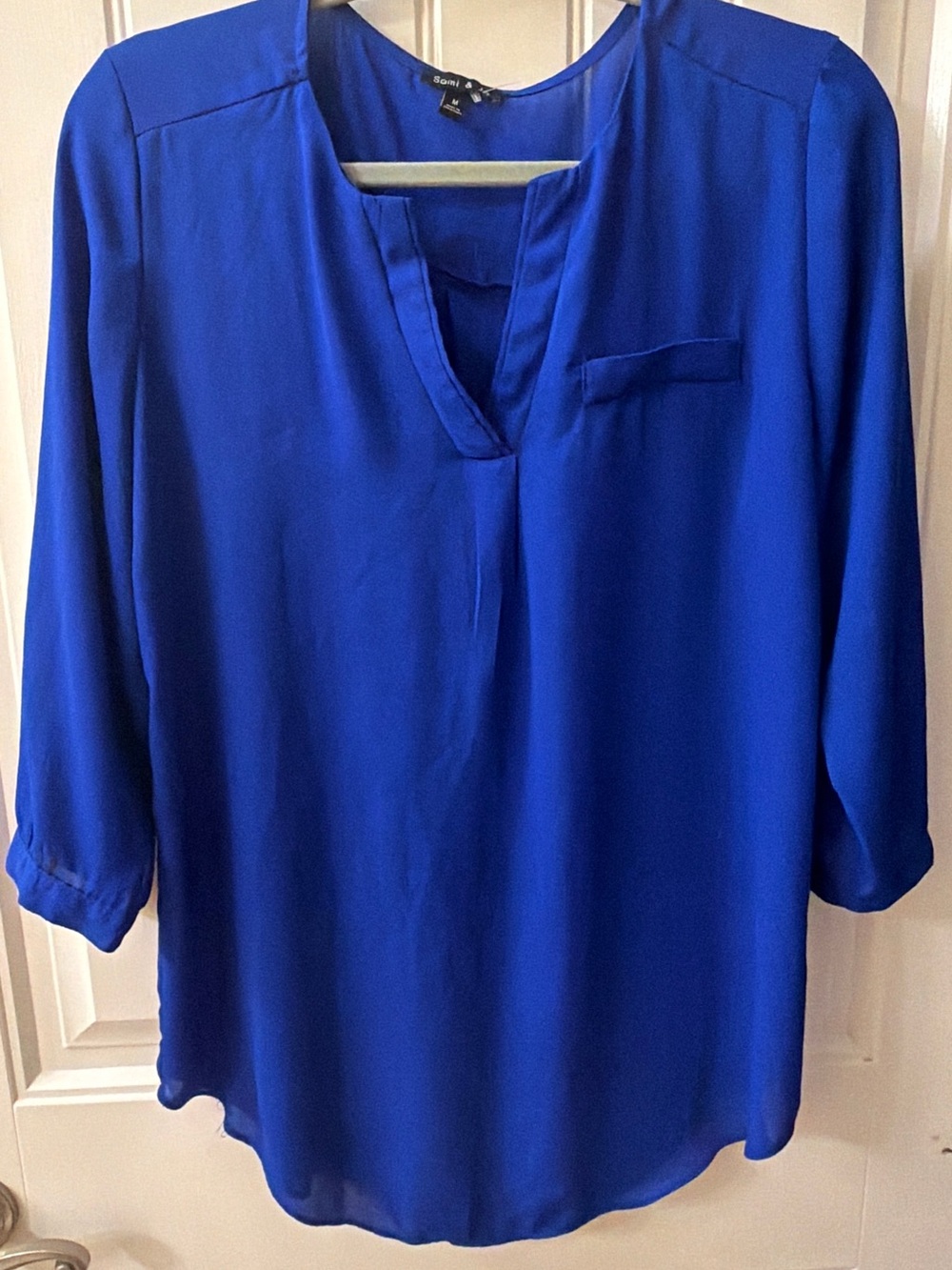 Sami & Jo Cobalt Blue V-Neck Split Tunic